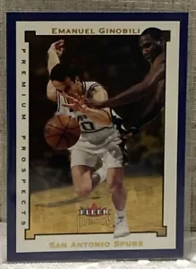 2002 Fleer Premium 139 Manu Ginobli Rookie/1500 San Antonio Spurs - Bild 1 von 2