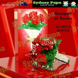 Rose Flower Bouquet DIY Flower Bouquet Building Blocks Kit Toys AU - Picture 1 of 8
