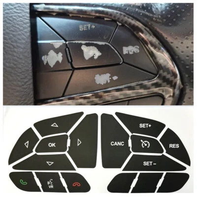 1 Set Steering Wheel Button Repair Decals Stickers For Dodge Charger 2016 - 2022 - Image 1 of 4