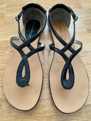 Chanclas/sandalias Rampage Randee, negras, talla 8M, usadas/buen estado Foto 1 de 4