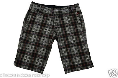 Ezekiel Delaney Bermuda Black Red Grey Green White Plaid Pockets Junior's Shorts - Image 1 of 2