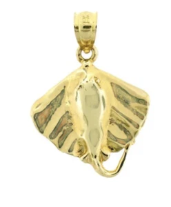 Stachelrochen Gold Charm, 14kt Gold Stern Anhänger, Schmuck Geschenk, Unikat Geschenk - Bild 1 von 1