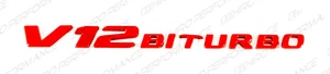 Gloss Red Emblem Logo Letter for Mercedes-Benz V12 Biturbo S-Class S65 W222 AMG - Picture 1 of 4