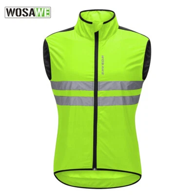 Unisex Cycling Vest Reflective Safety Vest Running Sleeveless Jacket Windproof - Image 1 of 4