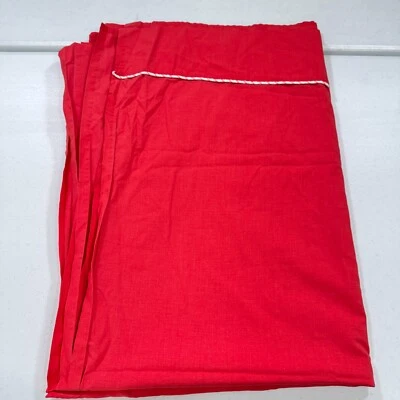 Sábana plana vintage doble mezcla algodón rojo macizo mcm retro Foto 1 de 4