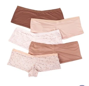 NWT Five Pair Women's Large Delta Burke Intimates Micro Boy Short Panties - Picture 1 of 1
