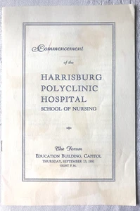 c1951 Harrisburg PA Polyclinic Hospital School of Nursing Commencement Program - Picture 1 of 5