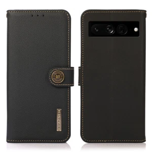 Magnetic Closure Genuine Leather Wallet Case Cover for Google Pixel 6/7/7A/8 Pro - Picture 1 of 15