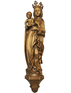 Holz Skulptur Maria Muttergottes Madonna mit Kind Linde handgeschnitzt H. 77 cm - Bild 1 von 9