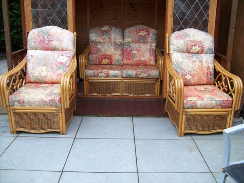 Solid Cane Conservatory Furniture Set Used | eBay UK