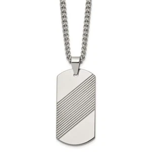 Tungsten Dog Tag Chain Necklace - Picture 1 of 6