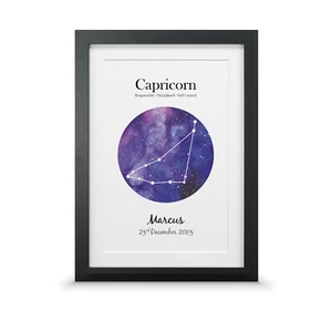 Sternzeichen Geschenk | Personalisiertes Astrologie Geburtstagsgeschenk | Sternzeichen Horoskop Geschenk - Bild 1 von 34
