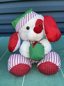 Vintage Fisher Price Christmas Puppy Dog Puffalump Nylon Plush 1991 8125 - Picture 1 of 11