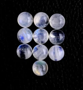 Blue Fire Natural Rainbow Moonstone Cabochons Smooth Round Shape 8 MM Gemstone - Picture 1 of 2
