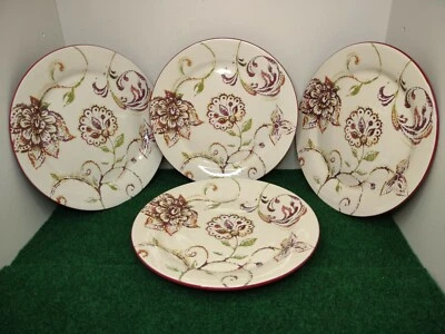 Pier 1 Imports Juego de 4 Platos de Ensalada JOSEPHINE Piedra de Hierro Pintada a Mano Foto 1 de 4