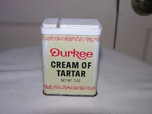 Durkee Cream of Tartar Metal Spice Tin Can - Picture 1 of 3