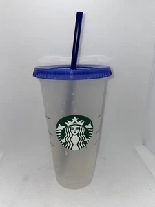 Bicchiere coppa fredda Starbucks 2020 Summer Confetti 24 oz con coperchio blu riutilizzabile in cannuccia - Foto 1 di 4