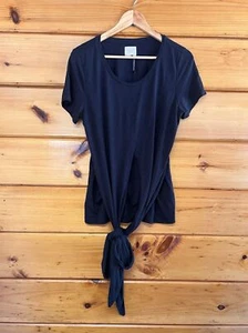 T-shirt maglietta Vanessa Virginia Anthropologie donna nera Loraine avvolgente taglia L - Foto 1 di 5