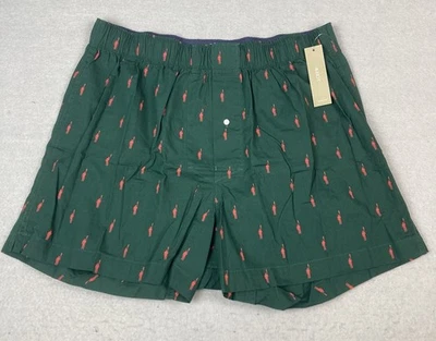 J. CREW Oarsman Boxers Hombres Talla M Verde Rojo Ropa Interior Estampada BW441 Foto 1 de 4