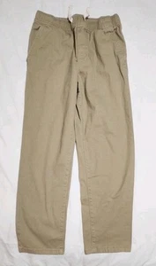 WONDER NATION Boy Khaki Pant Sz LG/10-12 Elastic Waist Drawstring School Uniform - Picture 1 of 8