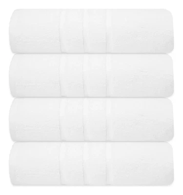 100% Cotton Bath Towel Zero Twist 27" x 54" for Bathroom & Gym (4 pack) - Image 1 of 4