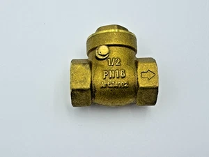 BRASS BRONZE CHECK VALVE 1/2" NPT FLOW SWING GATED - Picture 1 of 4