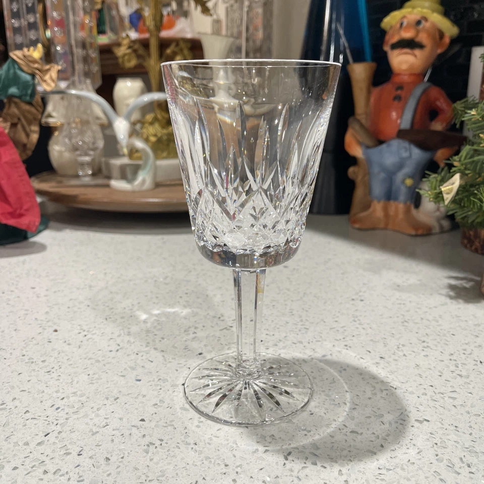 Waterford Crystal Lismore Stem Water Goblet 6 7/8" With Waterford Marking