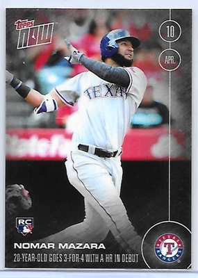 Topps Now Nomar Mazara RC 2016 20 años va 3-4 con HR en impresión debut/1427 Foto 1 de 2