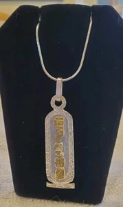 925 MYAN JEROGLÍFICO MEXICANO COLGANTE CARTUCHO 2", CADENA SERPIENTE 925 ESTERLINA 17" - Imagen 1 de 6