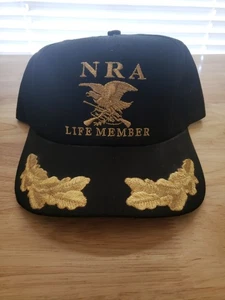 NRA Life Member Mütze Snapback Cap Vintage bestickt schwarz & gold  - Bild 1 von 9