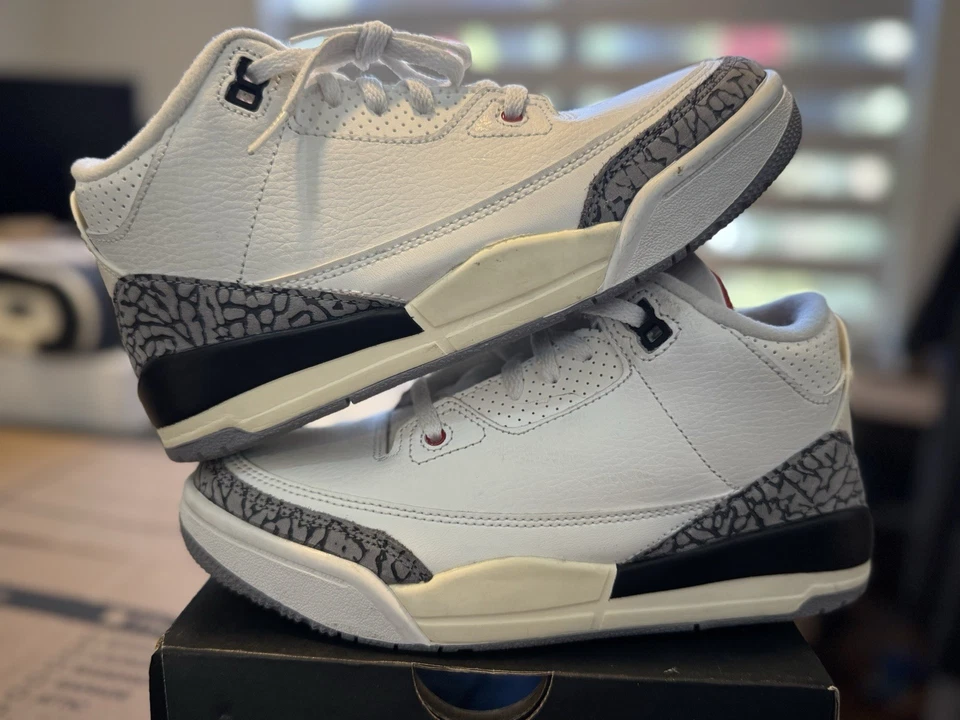 Nike Air Jordan 3 Retro Blanco Cemento Reimaginado PS Talla 3Y Usado Foto 1 de 4