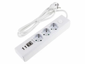 CHILITEC Steckdosenleiste, 3-fach, USB-A+C, 1,5 m Zuleitung, weiß - Bild 1 von 7