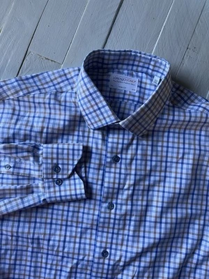 Lorenzo Uomo Men's Long Sleeve Button Down Trim Fit Dress Plaid Shirt 16.5 32/33 - Image 1 of 4