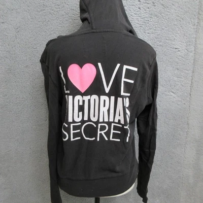 Victoria's Secret Sudadera con Capucha Mujer Grande Cremallera Supermodelo Essentials Lentejuelas Gráfico Foto 1 de 4