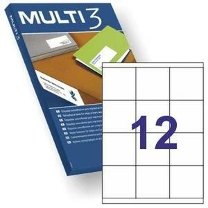 Etiquettes pour Imprimante MULTI 3 Blanc Droit 100 Volets 70 x 67,7 mm - Afbeelding 1 van 1