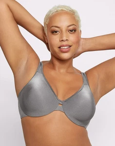 Sujetador minimizador Lilyette Bali sumergirse en la comodidad ojo de cerradura sin relleno 0904 gris 34D - Imagen 1 de 5