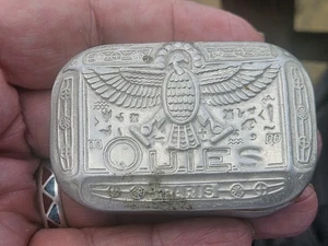 Vintage 1920s French Art DEco Egyptian Design Chemists Tin - Quies - Picture 1 of 3