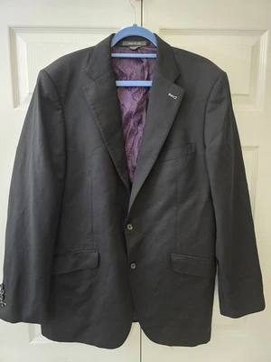 Indochino Herb Gray  paisley lined wool black 2 button Mens suit  Jacket Size 48 - Image 1 of 4
