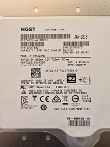 5 Pack Of SAS HGST 3.5in Internal HDD 10TB 12gb/s 50tb In Total - Afbeelding 1 van 3