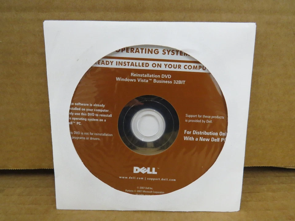Dell 0UN023 Reinstallation DVD WIN VISTA Business 32Bit No COA + RAM - Image 1 of 2