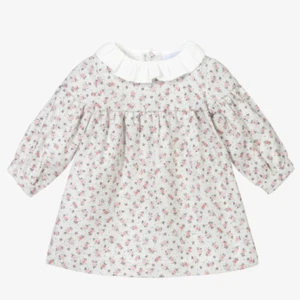 LARANJINHA Grey & Pink Floral Dress Size 3 Years - Picture 1 of 3