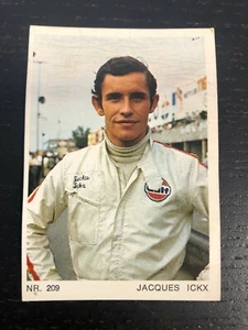 Jacques Ickx 1972 auto moto Super Raf #209 muy buena retirada del álbum rara - Imagen 1 de 2