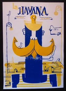 HAVANA CAPTURES ME WITH ITS MAGIC / Cuba Silkscreen Poster Salutes Cuban Capital - Picture 1 of 6