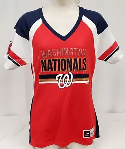 Brand New Majestic MLB Washington Nationals Women's Short Sleeve Shirt - Picture 1 of 4