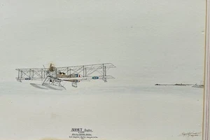 Ilustración de hidroavión corto de la Real Fuerza Aérea Británica por Edgar J March. 1919. Raro - Imagen 1 de 18