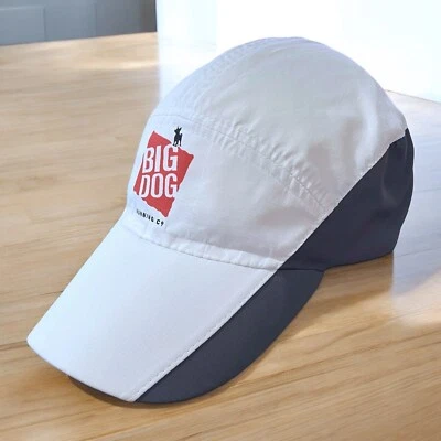 Gorra de béisbol Big Dog Running Co blanca y gris ligera ajustable OSFM Foto 1 de 4