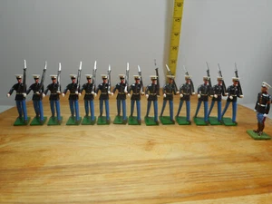 Toy Soldiers, US Marines Marching, Officer, 15 Figures 54mm - Picture 1 of 16