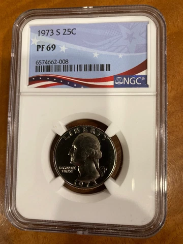 1973 S Washington Quarter 25c NGC PF69 Rare Proof Cover