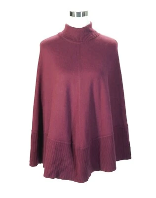 INC International Concepts Pullover Red Turtleneck Cape Sweater One Size Silk+ - Image 1 of 4