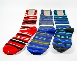 3 pares de calcetines de vestir Florsheim a rayas para hombre talla 6 a 12,5 algodón peinado suave - Imagen 1 de 7